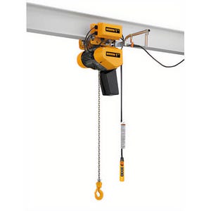 Harrington® EQM010SD-SD-20 Electric Chain Hoist with Trolley, 1-3/16 in Hook Opening, 2,000 lb Load, 20 ft Lift, 460V, 1 ton