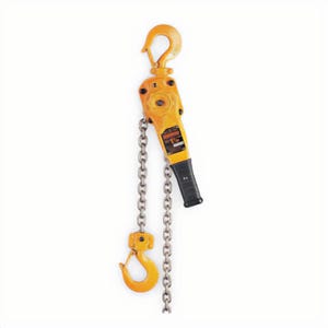 Harrington® LB020-10 Lever Chain Hoist, 2 ton Load, 10 ft Lifting Height, 59 lb Rated, 11 ft L Chain, 1-11/25 in Hook Opening