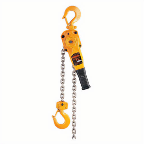 Harrington® LB008-15 LB Series Compact Lever Hoist, 0.75 ton Load, 15 ft Lifting Height, 54 lb Rated, 0.9 in Hook