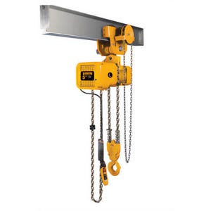 Harrington® NERG020C-10 Electric Chain Hoist with Geared Trolley, 4,000 lb Load, 10 ft Lift, 2 ton