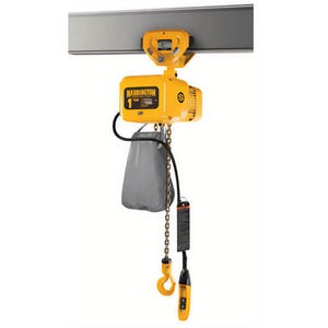 Harrington® NERP100S-15 Electric Chain Hoist with Trolley, 3-3/16 in Hook Opening, 20,000 lb Load, 208/230/460V, 15 ft Lift, 10 ton