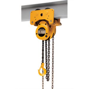 Harrington® NTH030 Navy Trolley Manual Chain Hoist with Push, 10 ft H Lifting, 92 lb Rated, 3 ton
