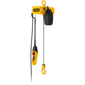 Harrington® SEM005C-10 Electric Chain Hoist, 29/32 in Hook Opening, 13-19/32 in Min Retracted, 1,000 lb Load, 10 ft Lift, Yellow