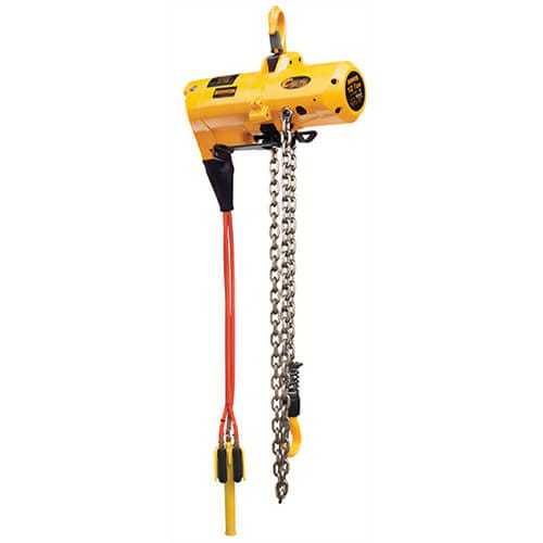 Harrington® TCS500C-10 Air Chain Hoist, 1 in Hook Opening, 1,000 lb Load, 10 ft Lift, 16-5/16 in Minimum Hook, 0.5 ton