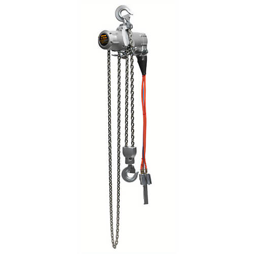 Harrington® TCW500P-10 Wash Down Air Chain Hoist, 16. in Headroom, 10 ft Lift, 90 psi Air, 0.5 ton