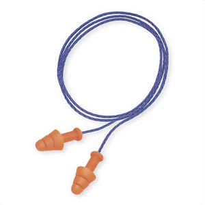 Howard Leight By Honeywell SMF-30 Smartfit® Reusable Earplugs, Corded, Universal, Multi-Use, 25 dB, Triple Flange, Orange, 1 Pair