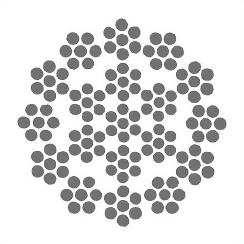 HSI® 5/8 in, Rotation-Resistant Wire Rope, 19x7, EIPS, Right Regular Lay, IWRC, Bright, Import, Per Foot