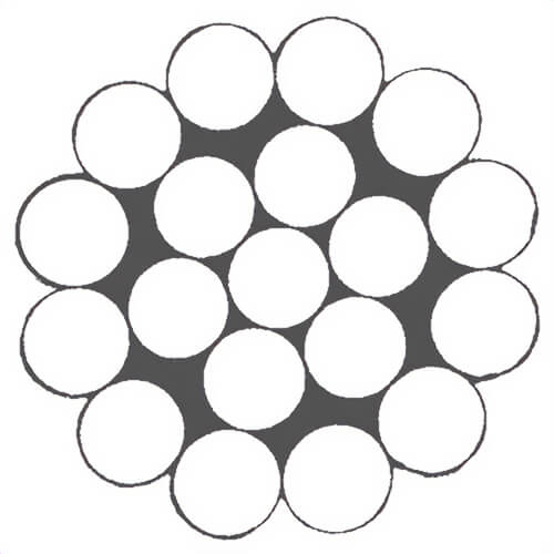 HSI® 1/8 in, Type 316 Stainless Steel Wire Rope, 1x19, Left Regular Lay, Import, Per Foot