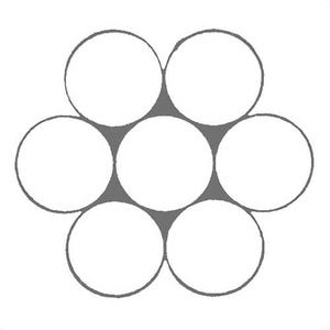 HSI® 3/8 in, Guy Strand Cable Wire Rope, 1x7, Galvanized, ASTM A475 Class A EHS Zinc Coated Steel, Import, Per Foot