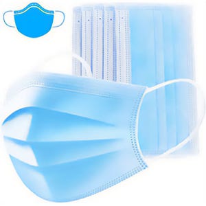 HSI® Disposable Face Mask, 3 Layers, Pleated, Ear Loops