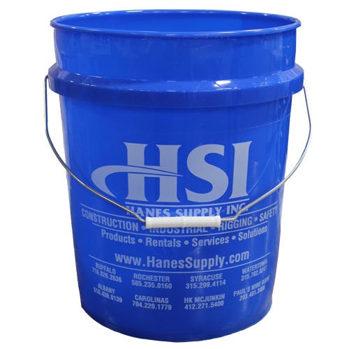 HSI® Blue Pail with Metal Handle, 5 gal