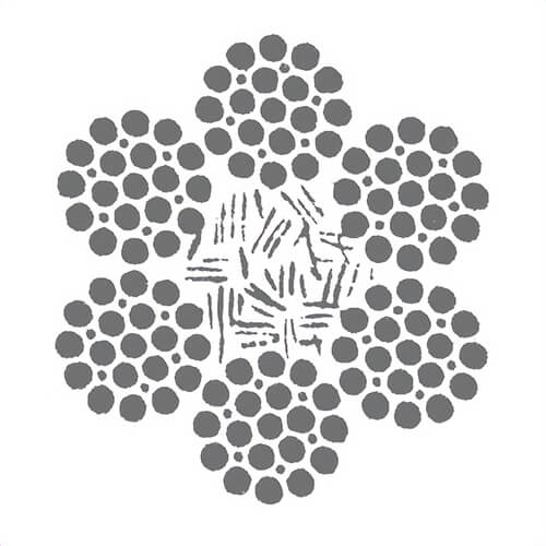 HSI® 5/8 in, Wire Rope, 6x25, Filler Wire, EIPS, Right Regular Lay, Fiber Core, Bright, Import, Per Foot