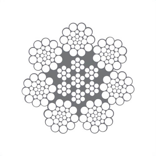 HSI® 7/8 in, Wire Rope, 7x25, EIPS, Right Regular Lay, Plastic Cushion, Per Foot