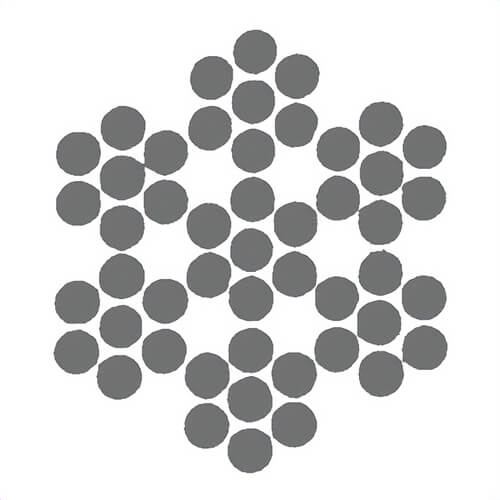 HSI® 3/8 in, Class A Wire Rope, 7x7, Right Regular Lay, Dry Galvanized, Import, Per Foot