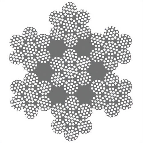 HSI® 3/16 in-1/4 in, Wire Rope, 7x19, Galvanized, Black Nylon Coated, Per Foot