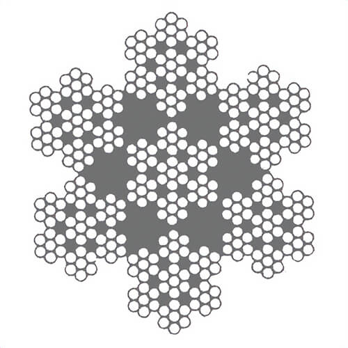 HSI® 1/2 in, Cable-Laid Wire Rope, 7x7x7, Galvanized, Import, Per Foot