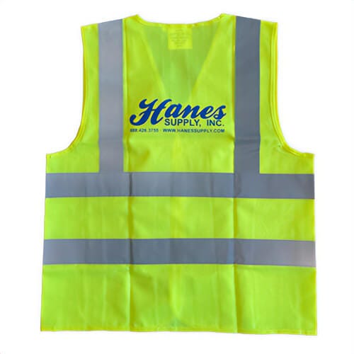 Class 2 Stripe Safety Vest with Hanes Logo, Lime Green, 5XL