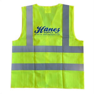 Class 2 Stripe Safety Vest with Hanes Logo, Lime Green, 5XL