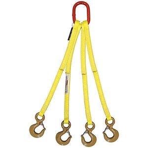 HSI Nylon Lifting Sling, Four Leg Bridle With Sling Hook Ends, Hanes Supply Inc.