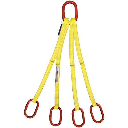 HSI Nylon Lifting Sling, Four Leg Bridle With Oblong Link Ends
