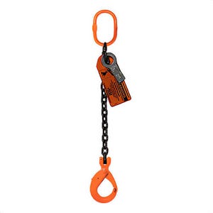 HSI® Single Leg Chain Sling, 1/2 in dia, 15 ft L, CM® Oblong Link to Latchlok® Hook Ends, 15,000 lb Working Load Limit