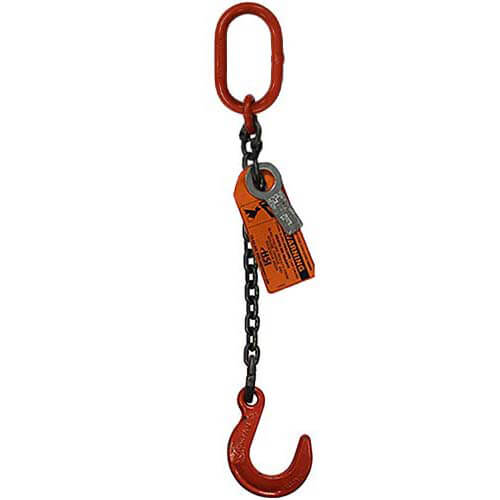 HSI Single Leg Chain Sling, Oblong Link to Foundry Hook Ends, Hanes Supply Inc.