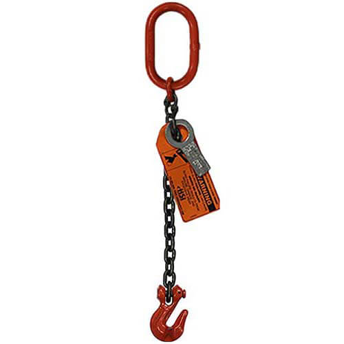 HSI Single Leg Chain Sling, Oblong Link to Grab Hook Ends, Hanes Supply Inc.