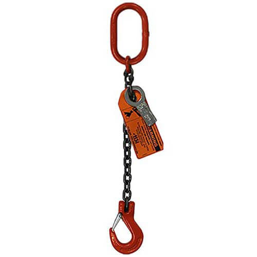 HSI Single Leg Chain Sling, Oblong Link to Eye Hook Ends, Hanes Supply Inc.