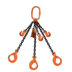 HSI® Triple Leg Chain Sling, Adjustable Type B, 9/32 in dia, 18 ft Length, CM® Oblong Link to Sling Hook Ends, 11,200 WLL