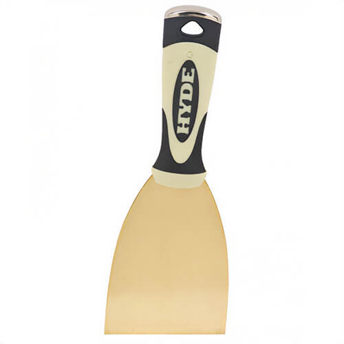 Hyde® 06421 Pro Project™ High Quality Putty Knife, 4 in L x 3 in W, Brass Blade, Stiff Blade Flexibility