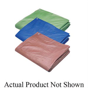 Hygrade MT-2020 Multi-Use Tarp with Grommets, 5 mil Thick, 20 ft L x 20 ft W Cut, Blue, Polyethylene