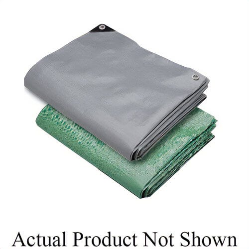 Hygrade MTGB-2020 Super Heavy Duty Tarp with Grommets, 10 mil Thick, 20 ft L x 20 ft W Cut, Black/Green, Polyethylene