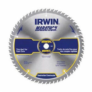 Irwin® Marathon® 14074 Construction Series Miter/Table Circular Saw Blade, 10 in dia, 5/8 in Arbor, 60 Teeth