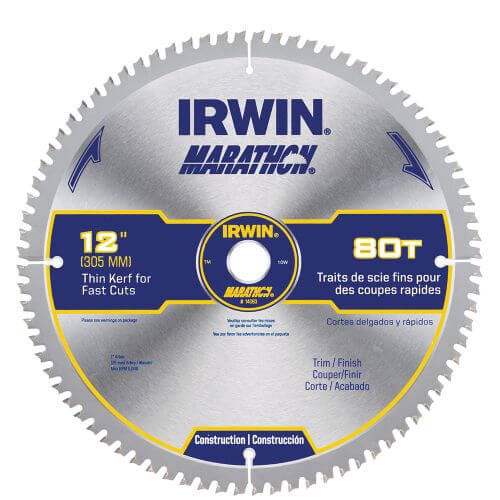 Irwin® Marathon® WeldTec™ 14083 Circular Saw Blade, 12 in dia x 0.071 in Thick, 1 in Arbor, Steel Blade, 80 Teeth