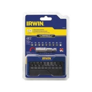 Irwin® Impact Performance Series™ 1866983 Heavy Duty Pocket Case Insert Bit Set, Black Oxide, 10 pc, 1 in L, 1/4 in Quick-Change Shank