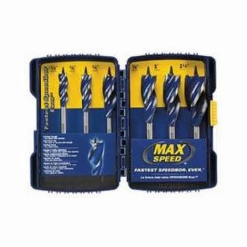 Irwin® Speedbor® 1877241 Max Speed™ Wood Drill Set, 5/8 in Min Drill Bit, 1 in Max Drill Bit, 3 pc, For Use with Standard Quick-Change Chucks