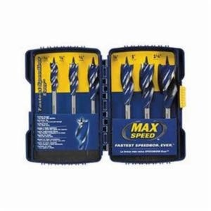 Irwin® Speedbor® 1877241 Max Speed™ Wood Drill Set, 5/8 in Min Drill Bit, 1 in Max Drill Bit, 3 pc, For Use with Standard Quick-Change Chucks