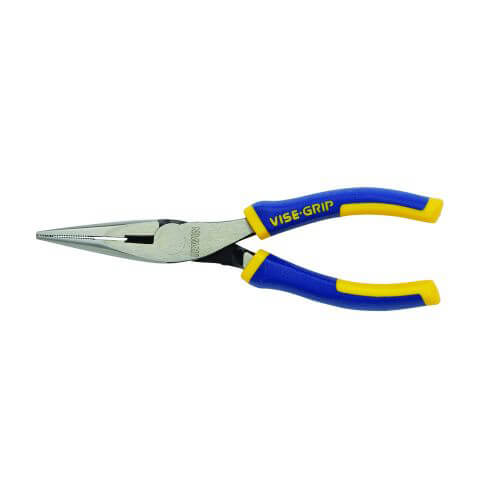 Irwin® 2078216 Vise-Grip® Long Nose Plier with Side Cutter, Serrated Nickel Chromium Steel Jaw, 1-25/32 in L x 23/32 in W Jaw, 6 in OAL, 1/8 in W Tip