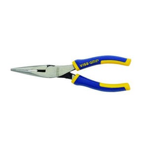 Irwin® 2078216 Vise-Grip® Long Nose Plier with Side Cutter, Serrated Nickel Chromium Steel Jaw, 1-25/32 in L x 23/32 in W Jaw, 6 in OAL, 1/8 in W Tip