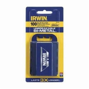 Irwin® 2084400 General Purpose Utility Knife Blade with Dispenser, Bi-Metal, Sharp Point/Straight Edge, 2-3/8 in L x 3/4 in W Blade