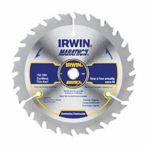Irwin® Marathon® 24029CL Cordless Circular Saw Blade, 6-1/2 in dia x 0.063 in Thick, 5/8 in Arbor, 24 Teeth