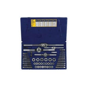 Irwin® Hanson® 24640 Combination Tap and Die Set, 53 pc, 6-32 to 3/4-16 Tap Thread, 6-32 to 3/4-16 Die Thread, Hexagon Die