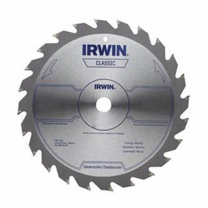 Irwin® Classic® 25130 Corded Portable Circular Saw Blade, 7-1/4 in dia x 0.055 in Thick, 5/8 in Arbor, 24 Teeth
