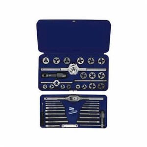 Irwin® Hanson® 26317 Combination Tap and Die Set, 41 pc, M3x0.5 to M12x1.75 Tap Thread, M3x0.5 to M12x1.75 Die Thread
