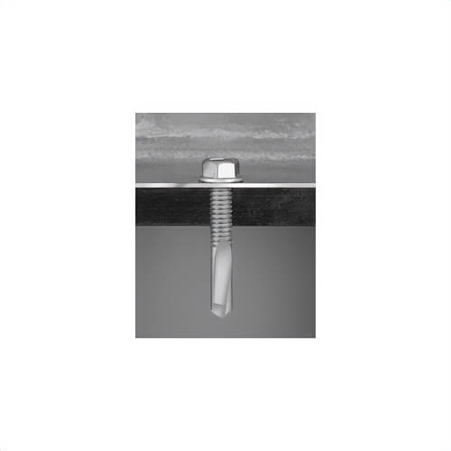 ITW Teks® 1094000 Self-Drilling Screw with Spex™ Wings, #12-24, 2-3/4 in OAL, Flat Head, Phillips® Drive, Carbon Steel, Gray Spex™
