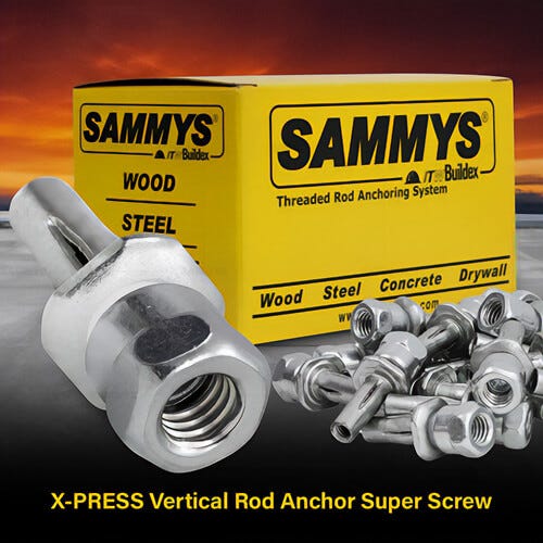 Sammys® 8181922 Vertical Threaded Rod Anchor, Model XP 200, 1/4 in - 20 Rod Size