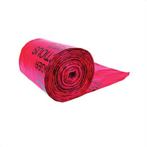 Justrite® 05901 Biohazard Bag, 15G, 100CT, Red