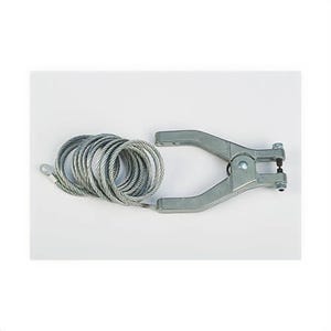 Justrite® 08496 Antistatic Wire with Hand Clamp and 1/4 in Terminal, 10 ft L, Coiled Flexible Wire
