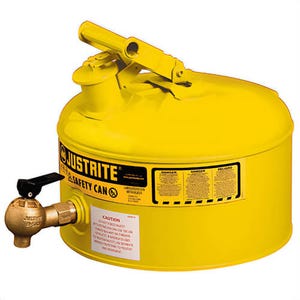 Justrite® 08540 Type I Shelf Safety Can Bottom Faucet, 5 Gal