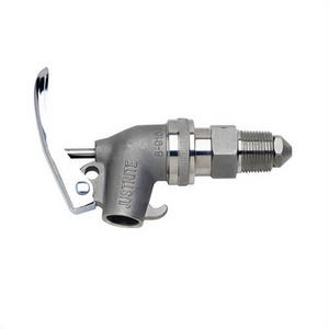 Justrite® 08916 Safety Drum Faucet, 0.8125-27 UNS 2B Inlet, PTFE Seal, Adjustable Closure, SS Body